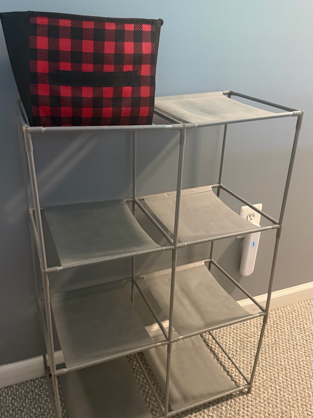Modular Gray Fabric Cube Organizer - Neutral Storage Solution Easy assembly